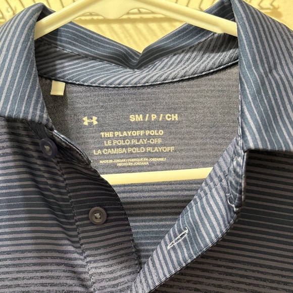 Under Armour • Navy Striped Polo - Picture 2 of 5